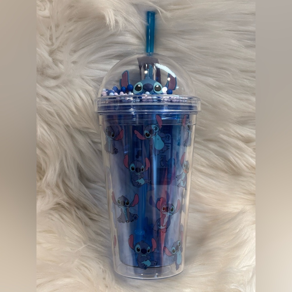 Disney Stitch 15 oz Blue Tumbler Cup NWT